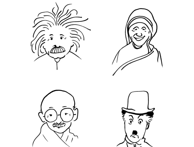 easy drawings of famous people