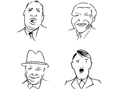 Free Cartoon Drawing Of Famous Personalities adolf hitler vector adolf hitler vector cartoon cartoon drawing cartoon illustration cartoons free cartoon free clipart free download line drawing martin luther king jr nelson mandela portrait illustration vector cartoon winston churchill