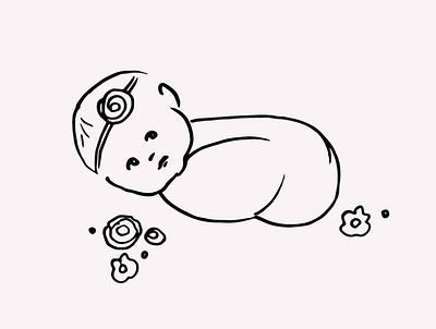 Newborn Baby Hand Drawn Illustration Vector Clipart baby artwork cute cute baby drawing gogivo hand drawing instant download line art line drawing newborn newborn baby svg vector illustration