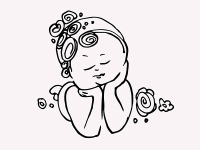 cute baby clipart black and white