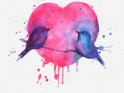 Love Birds Valentine’s Day Clipart PNG