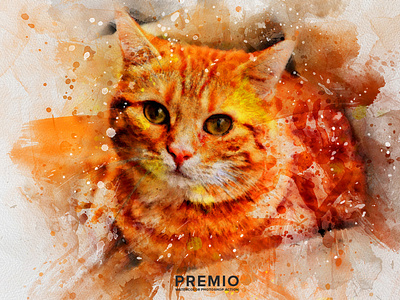 Premio Watercolor Photoshop Action action animal art artwork cat download drawing gogivo graphics illustration painting painting from photo photoeffect photoshop photoshop action plugin premio sketch watercolor watercolorpainting