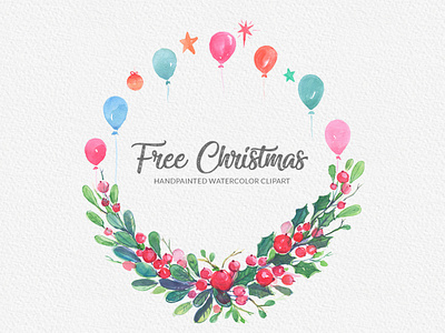Free Christmas Watercolor Clipart baloons christmas christmas ball christmas card christmas clipart christmas design christmas papa christmas tree floral free free design free download free graphics free watercolour design freebie stars watercolor cliart
