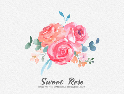 Sweet Rose Watercolor Clipart blush rose clipart digital clipart digital illustration download floral clipart floral design floral wreath and pattern flower graphic illustration gogivo handpainted png red rose rose flower clipart rose flower illustration rose watercolor clipart sweet rose watercolor watercolor flower clipart