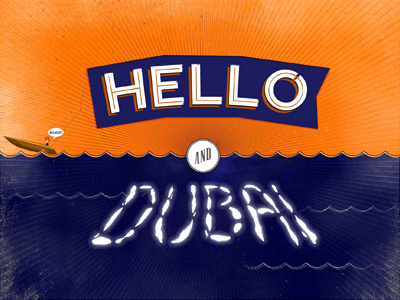 Hello and Dubai conan obrien episode titles illustration personal texture typography