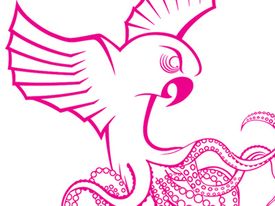 Octoparrot bird octoparrot pink vector