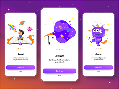 Onboarding Educational & Reading App for kids