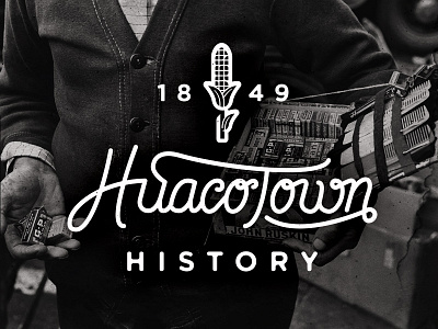 Huacotown bw logo mural tanner freeman texas waco wacotown
