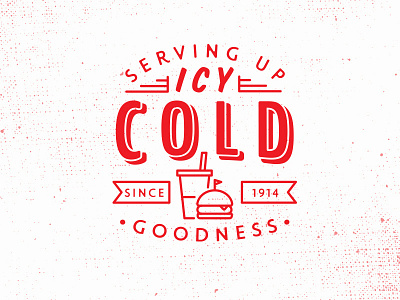 Icy Cold burger cold drink illustration red