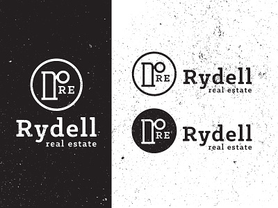 Rydell RE black deuxtone freeman logo lowercase r real estate. reality tanner vector white