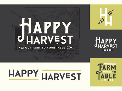 Happy Harvest deuxsouth harvest identity logo type vector