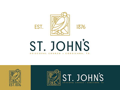 St. John The Eagle deuxsouth identity logo stained glass vector