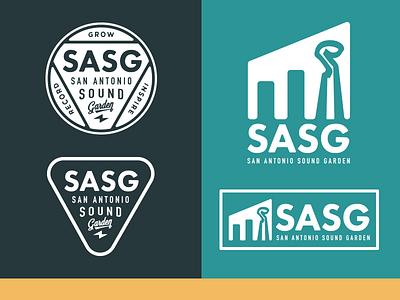 SASG Logo Comps WIP logo music retro san antonio sasg texas