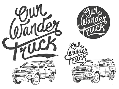 Our Wander Truck adventure illustration ipad pro tacoma type