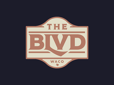 The BLVD badge logo serif sign street type waco