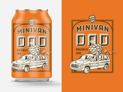 Minivan Dad Double IPA beer hops illo ipa van woody