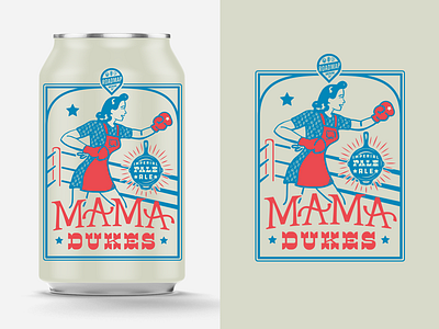 Mama Dukes beer boxing illustration mama packagedesign