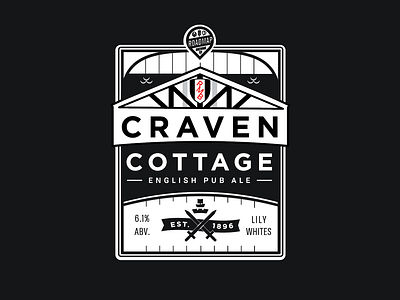Craven Cottage Label WIP beer can football illustration lable soccer