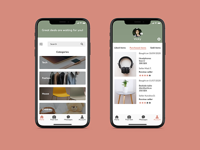 WinWin account app classifieds home ios app search shopping app shopping categories ui ui design user interface design