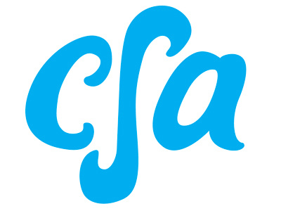 First draft for CSA logo blue brand community supported art csa custom type hand drawn identity illustrator initials logo script type typography