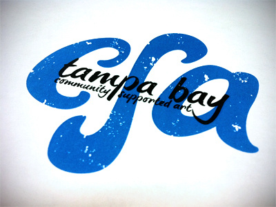 CSA Tampa Bay logo blue brand community supported art csa custom type hand drawn identity illustrator initials logo script type typography