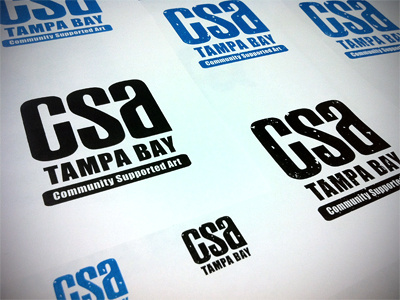 CSA Tampa Bay logo blue brand community supported art csa hand drawn identity illustrator initials logo script type typography