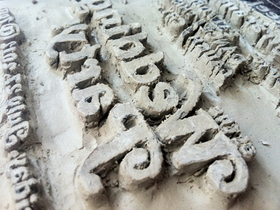 Block Print Carving in Clay block printing carving clay invitation printing type typography