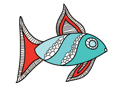 Two Fish adobe ideas adobe touch blue cs6 fish illustration illustrator red
