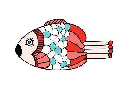 One Fish adobe ideas adobe touch blue cs6 fish illustration illustrator red