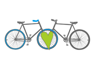 Lovely Bikes bicycle bikes heart illustration illustrator love