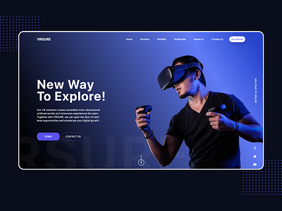 Landing page for AR/VR Start-Up branding business design flat minimal startup typography ui ux vr web website