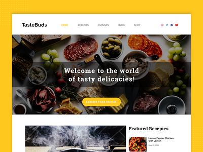 TasteBuds Blog Website Design 3x