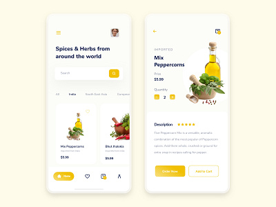 Spices & Herbs App Design app design app designer application article business design design app minimal mobile app mobile app design websitedesign