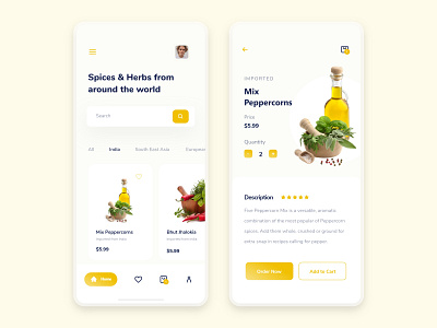 Spices & Herbs App Design