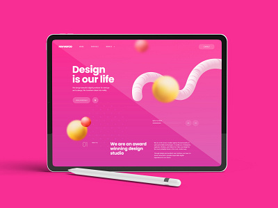 Design Studio Website Redesign 3d design 3d landing page 3d website agency website business design design studio pink ux website design