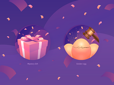 Gift icons color egg gift gradient color hammer illustration lotter present ui vector