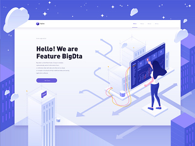 Home page illustration2 arrow building character design color girl homepage illustration ui web website