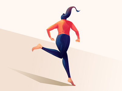 Running girl character design color girl gradient color homepage illustration onboarding ui vector