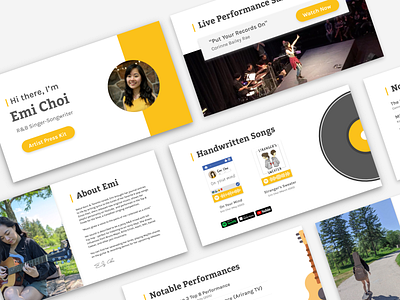 Emi Choi Music EPK branding design digital marketing epk figma freelance illustration marketing music promo musician personal brand portfolio press kit typeface ui ux website