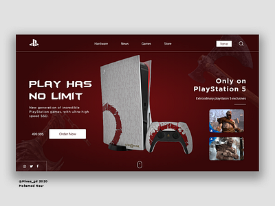 God of war ps5 console - landing page header