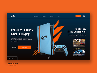 Playstation 5 forza theme - Landing page Header concept branding design forza playstation ui ux web website