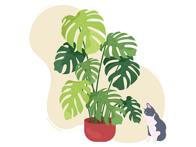 GREEN PLANT 2 cat design greenplant illustrator logo