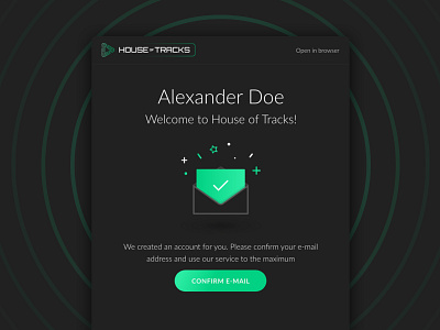 Welcome / Confirm Email confirm email dark dark theme dark ui email email design welcome email
