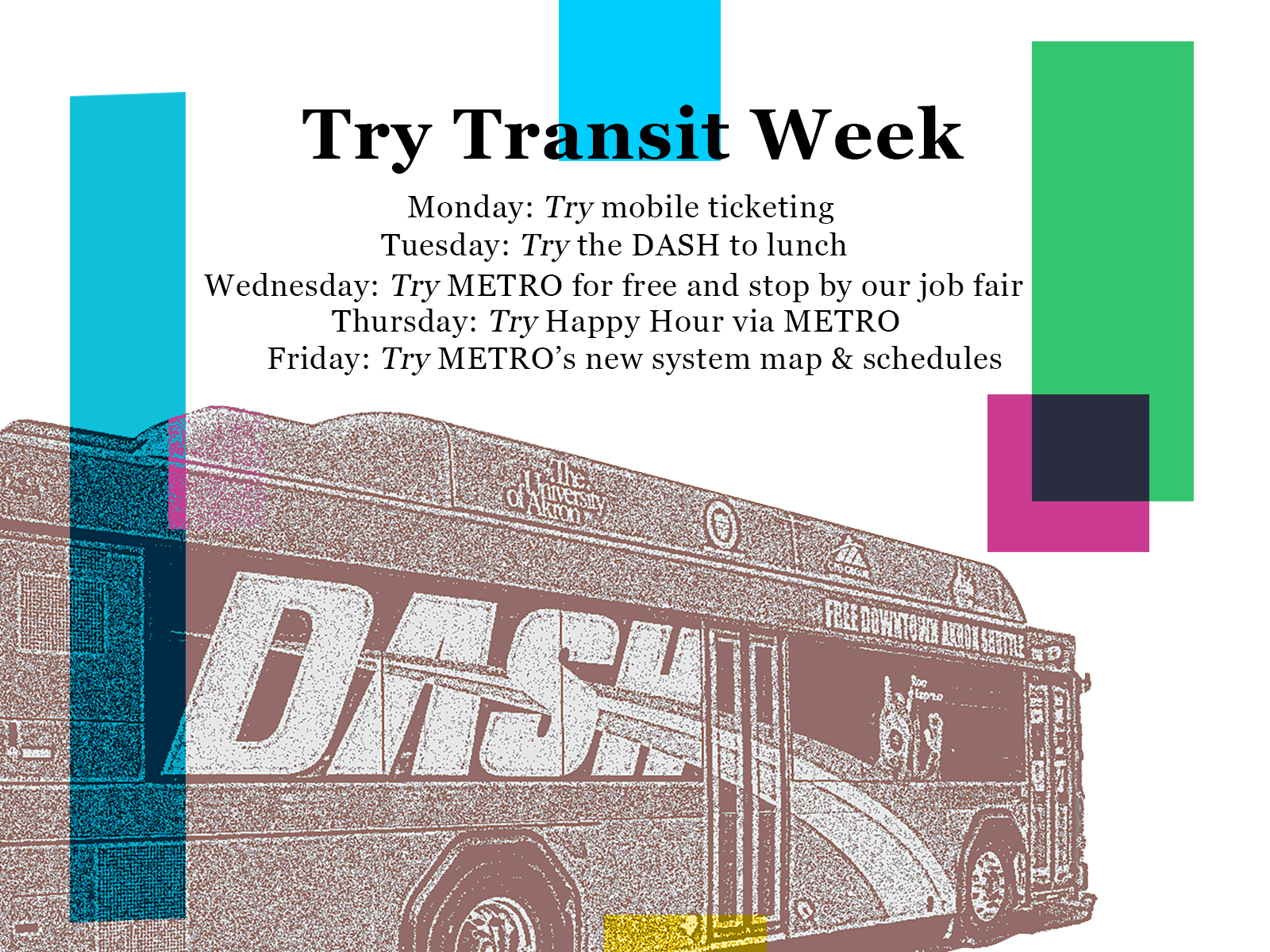 Metro "Try Transit Week" poster by Floco Torres on Dribbble