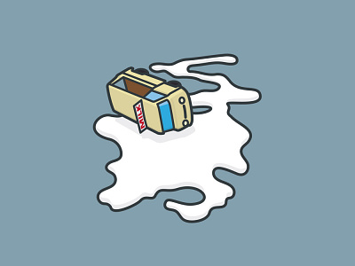 #DontCryOverSpilledMilkDay on February 11th accident icon illustration milk observance puddle van vector