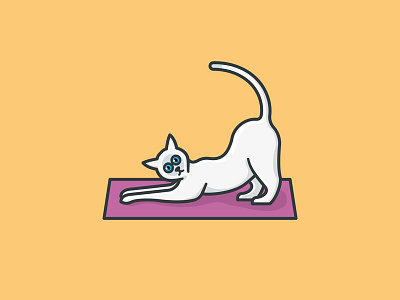 #YogaDay on February 22nd cat icon illustration observance vector yoga