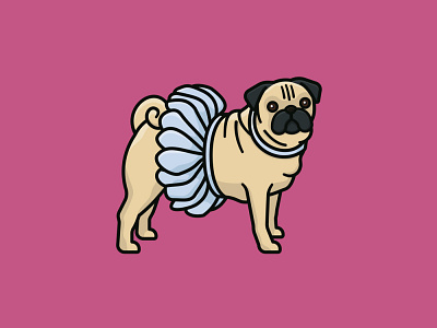 #DressInBlueDay on March 6th animal dog dress in blue day dress in blue day icon illustration observance pet pug vector