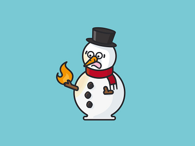 #SnowmanBurningDay on March 20th icon illustration observance snowman vector