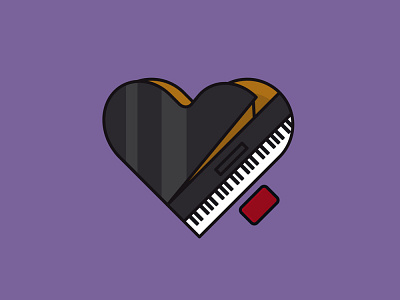 #PianoDay on March 29th calendar grand piano heart icon illustration observance piano day vector