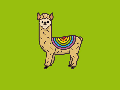 #FindARainbowDay on April 3rd alpaca icon illustration observance rainbow vector